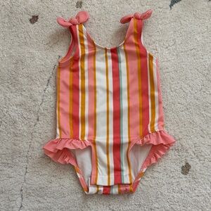 Cat & Jack Pink Striped Kids Swim One Piece